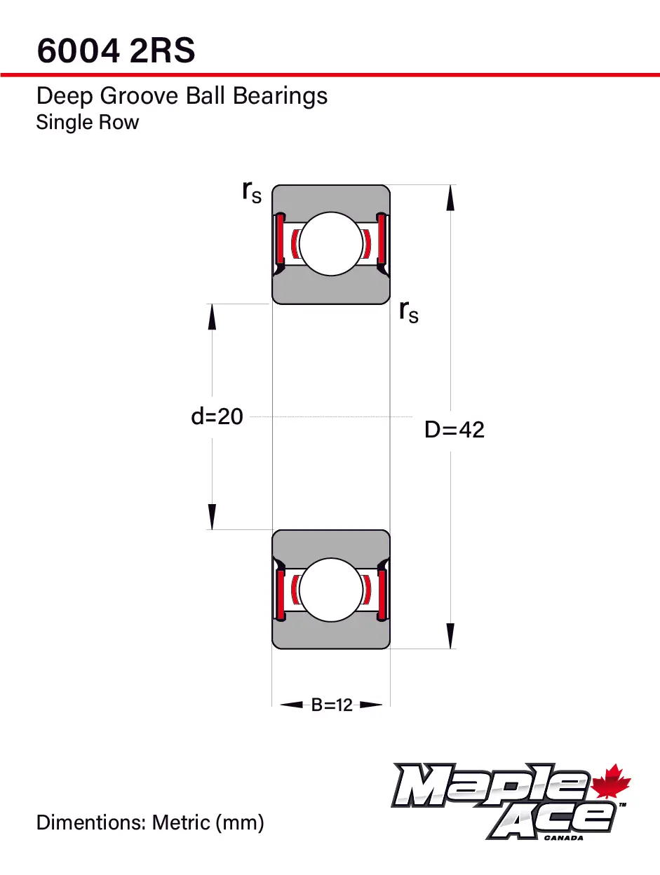 6004-2RS-LT Ball Bearing Low Temp Grease -40°C 6004 2RS Rubber Sealed