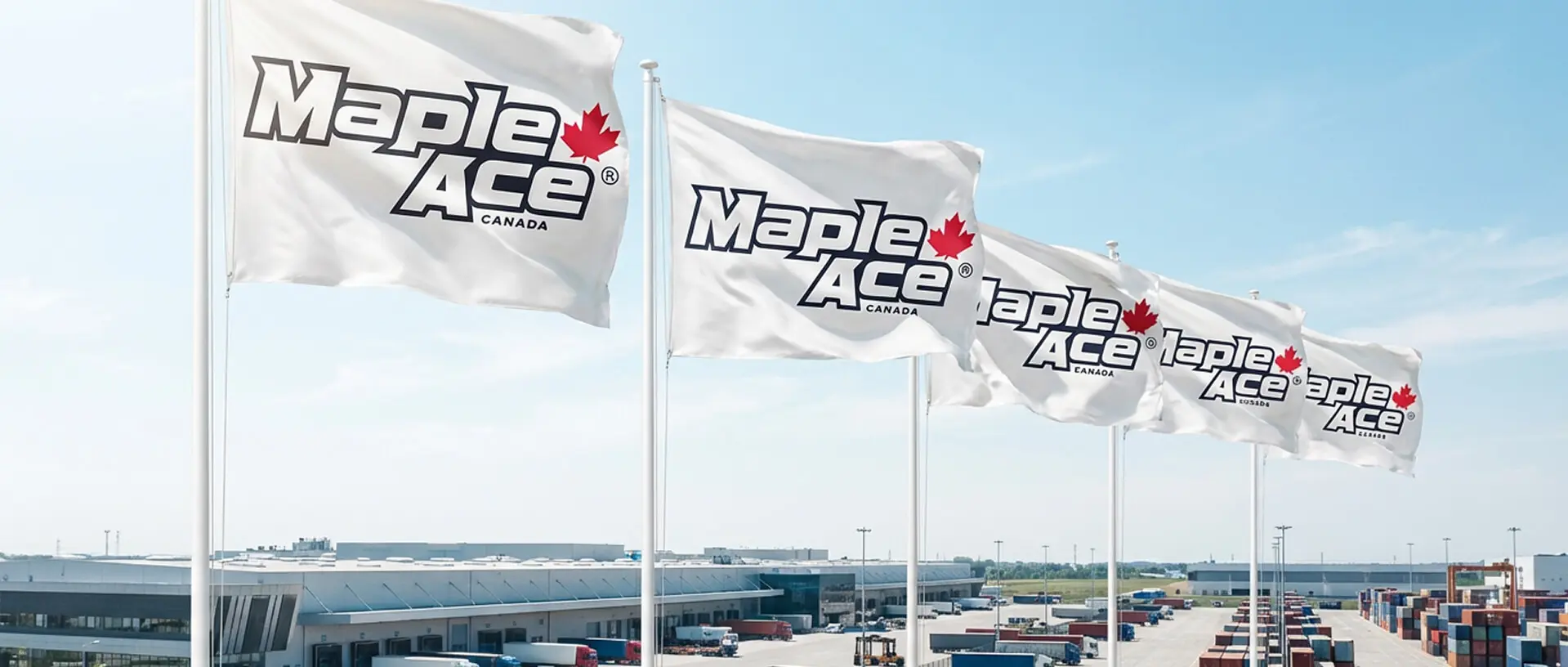 Maple Ace flags at industrial facility